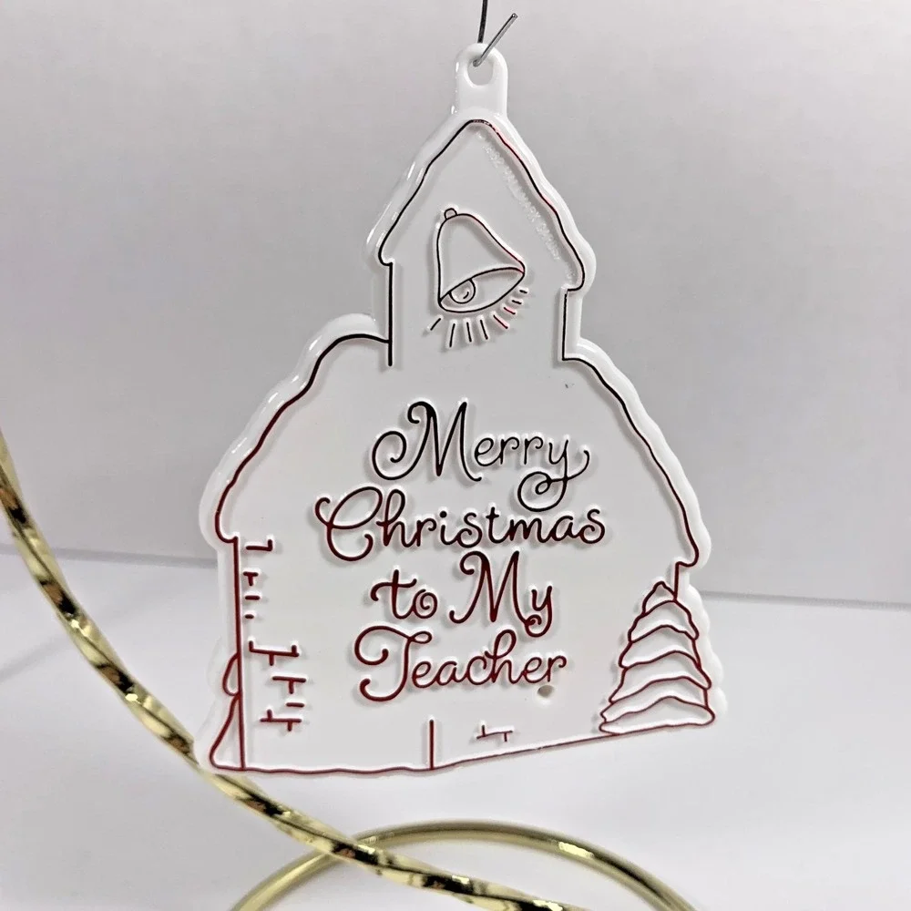 Hallmark 1982‎ Teacher Photo Holder Schoolhouse Frame Christmas Ornament